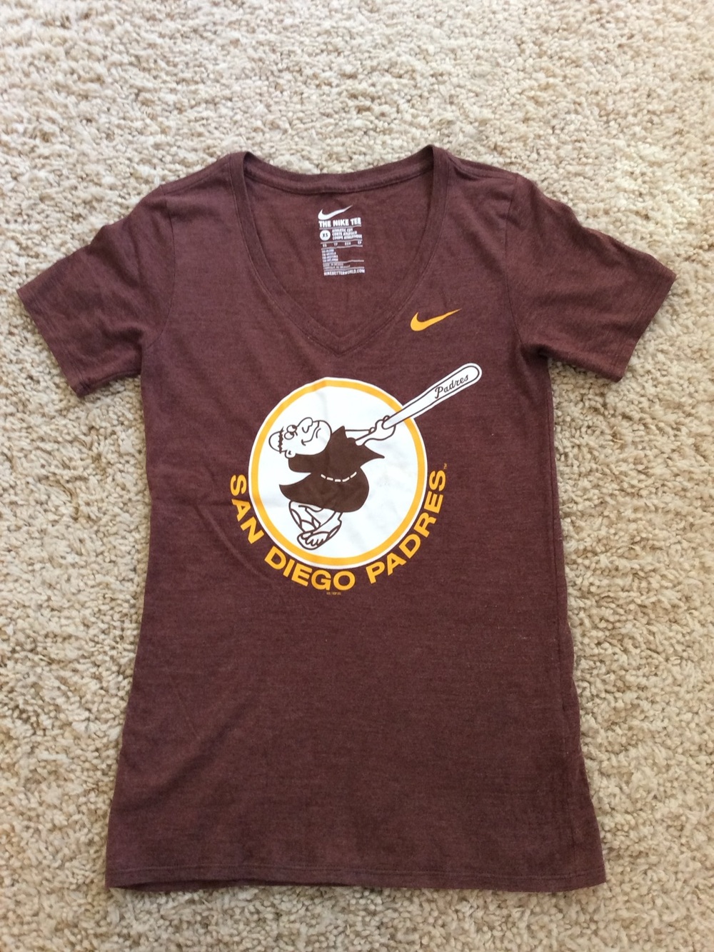 San Diego Padres Women’s Brown Short Sleeve V-Neck Tee